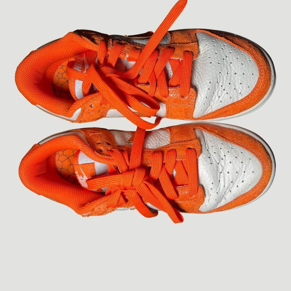 Nike Dunk Low GS Orange Black White Sneaker 5Y Womens 6.5 Streetwear - Picture 5 of 13